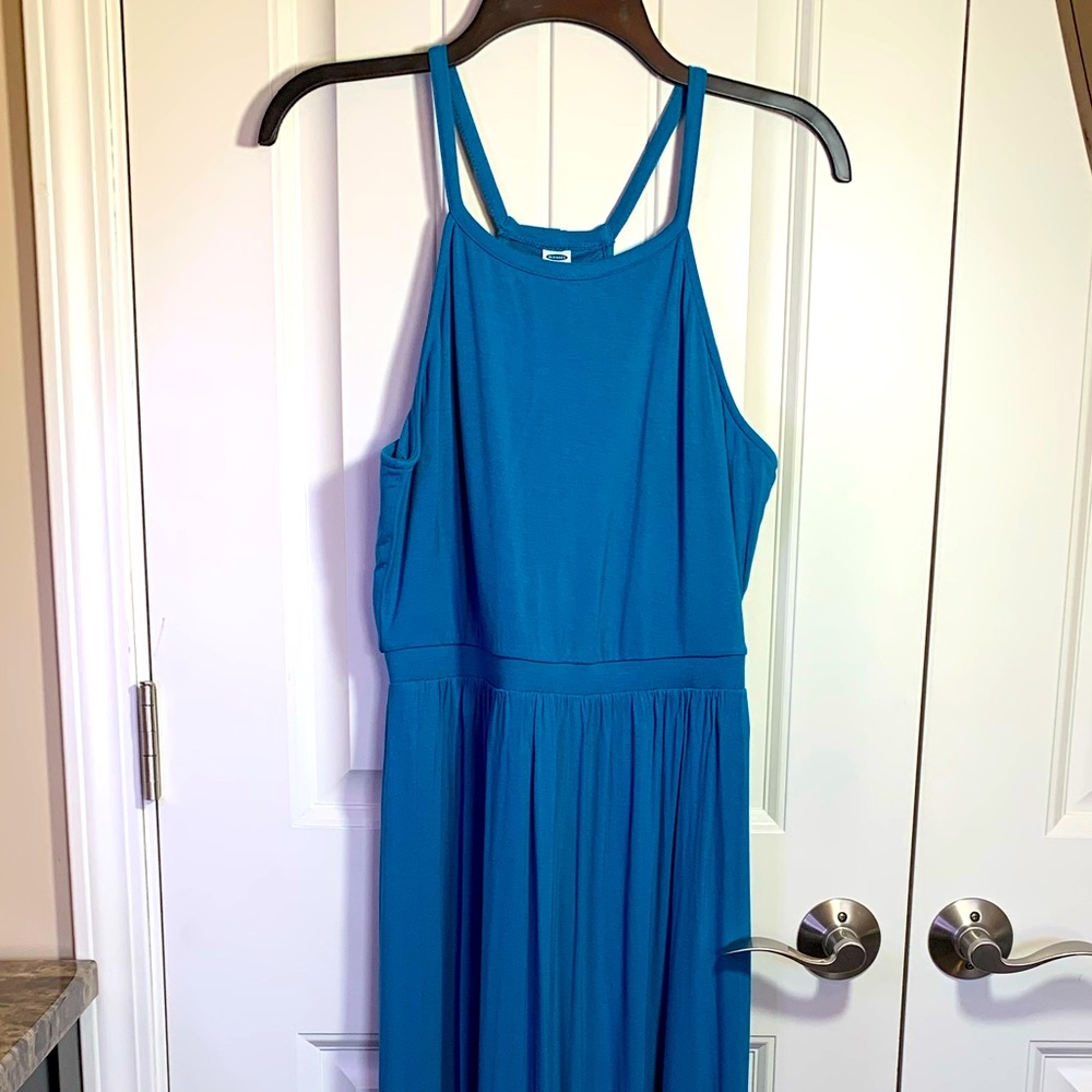 Old Navy Teal Racerback Maxi Dress Size Small - Picture 3 of 9